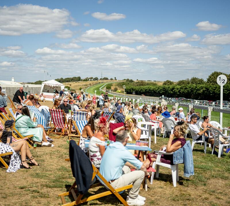 Crowds at Brighton Races enjoying the sunshine